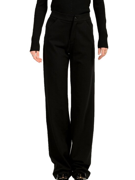 Versace Pants - Versace Jeans Couture Women's Black Flat Front Straight Leg Pants US 26 IT 40